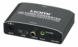 MaxTrack CS33L - Scart zu HDMI Konverter mit Upscaler - Konvertiert analoges Scart-Signal in digitales HDMI-Signal mit hoher Auflösung (720P / 1080P) - Kompatibel mit alten und neuen Geräten