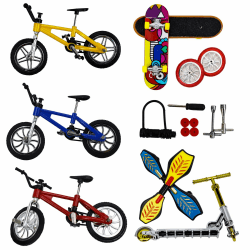ideallife Skate Park Kit, Mini-Fingerspielzeug-Set, Finger-Skateboards, Fingerräder, kleines Schwingbrett mit Ersatzrädern und Werkzeugen (18 Stück)