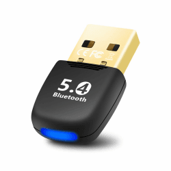 Bluetooth Stick für PC, Bluetooth 5.4 USB Low Latency, Plug & Play, Bluetooth-Empfänger mit Windows 11/10/8.1/7 für Desktop-PC/Laptop
