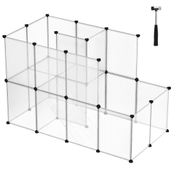 SONGMICS Laufgitter für Meerschweinchen, modulierbar, Kunststoff, transparent LPC03W