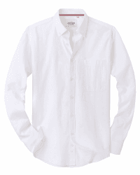 J.VER Oxford Herren Hemd Bügelfrei Regular Fit Hemd Langarm Casual Hemd aus Oxford Button Down Hemd Faltenfrei Freizeithemd mit Tasche 5XL Weiß