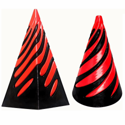 WERIGONI 2PCS Impossible Cone Crossing Sculpture, Pyramid Passing Sculpture 3D-gedrucktes Spiralkegel-Zappelspielzeug, Mini-Vortex-Linien-Illusion, angstlinderndes Spiralkegelspielzeug