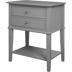 Ameriwood Franklin Beistelltisch mit 2 Schubladen, grau