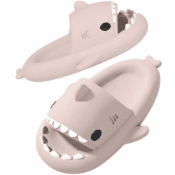 SAGUARO Shark Slippers Damen Herren Kinder, Weich und Bequem Hai Hausschuhe Jungen Mädchen, Sommer Cloud Shark Slides für Zuhause, Rutschfeste Schwimmbad Strand Haifisch Schlappen Gr.24-47 EU 38/39 EU Rosa