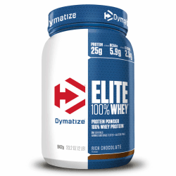 Dymatize Elite 100% Whey Rich Chocolate 942g - High Protein Low Sugar Pulver + Whey Protein und BCAAs