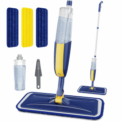 Wischer mit Sprühfunktion Sprühwischer Bodenwischer - MANGOTIME Spray Mop Floor Mop Nasswischer Wischmopp mit Wassertank und 3 Wischpads für Schnelle Reinigung Hartholz, Marmor, Holz, Laminat