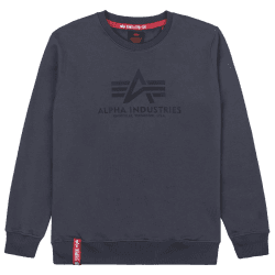 ALPHA INDUSTRIES Herren Basic Sweater Sweatshirt für Herren Sweatshirt (1er Pack) L Greyblack/Black