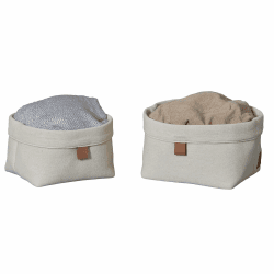 LOVE IT STORE IT Aufbewahrungskörbe - Stoff-Körbchen für Kinderzimmer & Bad - Beige - 2er Set, 2 Größen
