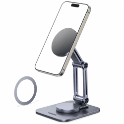 UGREEN Magnetischer Handy Ständer 360°Verstellbar, Aluminium Magsafe Handyhalterung mit Metallringe, Handyhalter Kompatibel mit iPhone 16 15 14 13 12 Pro Max und Magsafe Hülle, Galaxy S23 Ultra S23+