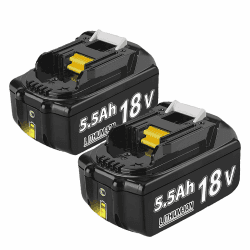 2X 18V 5,5Ah/5500mAh Ersatzakku für Makita BL1850 BL1850B BL1860B BL1860 BL1840B BL1840 BL1830 BL1835 BL1845 194204-5 LXT-400 mit LED Werkzeugakku