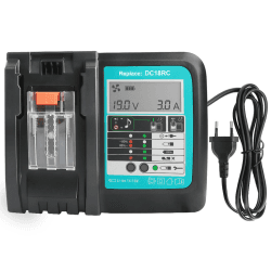 Powarobor DC18RC 18V Schnellladegerät Kompatibel mit Makita 14,4 V-18 V Ersatzakku mit LCD-Anzeige BL1830B BL1850B BL1860B