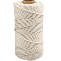 G2PLUS Makramee Garn 4mm, 100m Weiß Baumwollgarn Baumwollkordel Baumwollschnur Kordel-Strickarbeiten Kettgarn für DIY Handwerk Basteln Wand Aufhängung Pflanze Aufhänger