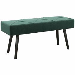 HOMCOM Sitzbank Polsterbank in Samtoptik, Bettbank mit X-Muster, Stahlbeine, Schuhbank für Schlafzimmer, Wohnzimmer, Flur, 100 x 36 x 45 cm, Grün