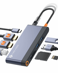 NOVOO USB C Docking Station 4K@60Hz Dual HDMI Gigabit Ethernet 8-in-1 USB C Hub Adapter mit Dual HDMI,PD 100W,2 USB-A, SD&TF für MacBook Air/Pro M2, Dell, XPS 15,HP, Lenovo und mehr Typ C Geräten