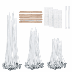 VABNEER Kerzendocht 150 Stück Cotton Candle Wick (3 Größe) für Kerzenherstellung Candle DIY (4/6/8in)