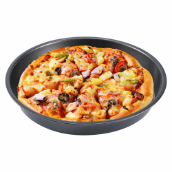 Hapivida Pizzablech Rund 23cm Pizza Backblech Antihaftbeschichtet Schwarz Mikrowelle Backformen Pfannen Kuchenblech Backen (1 Stück)
