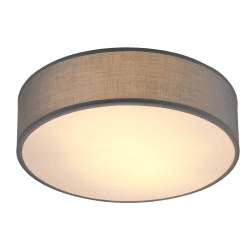 MONZANA® Deckenlampe Stoff Wohnzimmer Schlafzimmer E27 Grau 38cm Rund 2-Flammig 40W Lampe Flur Küche Deckenstrahler Deckenleuchte Stoffdeckenlampe