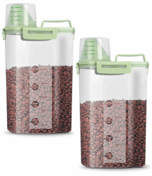 jutyum 2 Stück Vorratsdosen 3L, Waschmittel Aufbewahrung, Küche Organizer, Waschpulver Aufbewahrungsbox, Hundefutter Aufbewahrung, Aufbewahrungsbox Küche, Waschmittelbox, Futtertonne Vorratsgläser