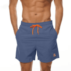 JustSun Badehose Herren Schnelltrocknend Boardshorts mit Mesh-Futter und Verstellbarem Tunnelzug L Denim