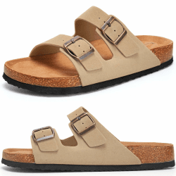 Herren Pantoletten Unisex-Erwachsene Sandalen Hausschuhe Arbeitsschuhe Antistatik Bequeme Classic Latschen Schlappen 46 EU Nr Khaki
