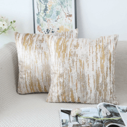 NIULAA Samt Kissenbezug 50x50 2er Set Gelb Kissenbezüge Vintage Sofakissen Couchkissen Aesthetic Dekokissen Kissenhülle Deko Kissenhüllen Quadratisch Zierkissen Wohnzimmer Couch