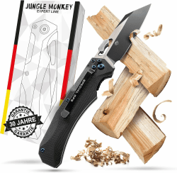 Jungle Monkey® Bullhead Klappmesser Einhandmesser – Extra scharfes Taschenmesser – NEUHEIT patentierter Druckverstärker - Perfekt als Survival & Outdoor Messer, Jagdmesser, Messer Outdoor, Knife
