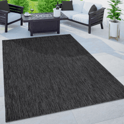 Paco Home Outdoor Teppich Wetterfest Wohnzimmer Balkon Küchenteppich Flachgewebe Sisaloptik Meliert Einfarbig, Grösse:240x340 cm, Farbe:Anthrazit 240 cm x 340 cm Anthrazit