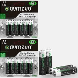 avmzvo AA Alkaline Batteries,LR6 1,5V, langlebige Power，Leistungsstark,12 Stück,Kann für Spielzeug, Wecker und andere elektronische Geräte verwendet Werden【10 Jahre Garantie】