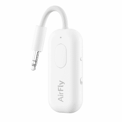 Twelve South AirFly Pro | Drahtloser Sender/Empfänger mit Audio-Sharing für bis zu 2 AirPods/drahtlose Kopfhörer - Flugzeug, Fitnessstudio, Auto