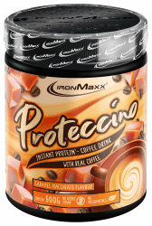 IronMaxx Proteccino – Caramel Macchiato 500g Dose | Protein Kaffee mit echtem Kaffee-Extrakt und Koffein | Ohne Zuckerzusatz und Konservierungsstoffe