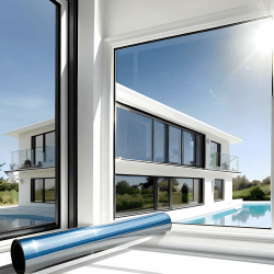 MARAPON® Sonnenschutzfolie Fenster innen [60x200 cm] Fensterfolie Sonnenschutz von innen durchsichtig von aussen Blickdicht - Spiegelfolie Fenster Sichtschutz STATISCH HAFTEND Spiegelfolie Silber (Statisch Haftend) 0.60 x 2 m