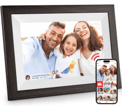 Hesmor 10,1 Zoll Digitaler Bilderrahmen WLAN, 1280x800 HD IPS LCD-Touchscreen Elektronischer Bilderrahmen, Automatische Rotation, 32GB Speicher, Teilen Sie Fotos sofort über Frameo von überall