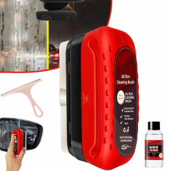 Donubiiu Elemenix Window Cleaner, Dodorado Glass Cleaner, Dodorado Windshield Cleaner, Glass Cleaning Board, Automotive Oil Film Cleaning Brush, Oil Repellent Film for Car Windows (1 PCS)