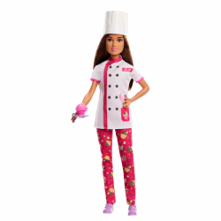 Barbie Konditorin - Professionelle Konditor-Uniform, Kochschürze & und Cupcake, für Backliebhaber und Kinder ab 3 Jahren, HKT67
