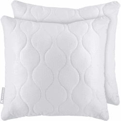 Gentle North Kopfkissen (40x40 cm groß) - 2er Set Kissen für Bett und als Dekokissen - Mit Reißverschluss für Füllung - Sofakissen - Zierkissen für Couch und Sofa - Ökotex - Waschbar bis 60° - Weiß