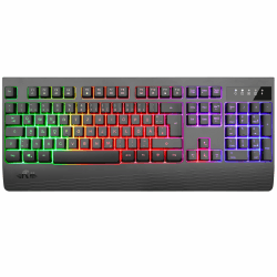 Rii Gaming Tastatur Kabellos Beleuchtet, Tastatur Keyboard Büro mit QWERTZ, Wireless Keyboard Gaming Geschenke ist 2,4GHz Verbindung, Funktastatur Office mit 1800mA Aufladbarer Akku