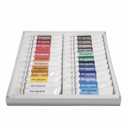 Rayher Hobby 38919000 Ölfarben-Set, 24 Farben, je Tube 12 ml, ideal für Keilrahmen, Leinwand, Malkarton, für Anfänger und Künstler, Bunt, 24 Stück (1er Pack)