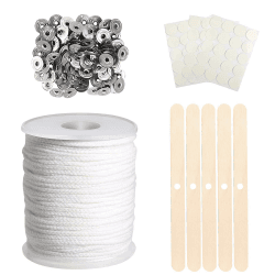WOKICOR Kerzendocht, 100 Stück Kerzendocht Kerzen Selber Machen, 6100cm Dochte für Kerzen, Rauchfrei Kerzen Dochten Set, Geruchlos Kerzendochte für Kerzen für die Kerzenherstellung Candle DIY
