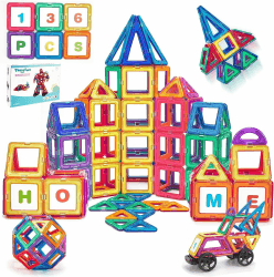 Theefun Magnetische Bausteine, 136 Teile Magnetbausteine Magnetspielzeug Magnet Spielzeug Magnetspiele für Kinder Geschenk Magnetic Bauklötze Kinderspielzeug Spielzeug ab 2 3 4 5 6 7 Jahre Junge