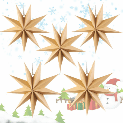 GZGXKJ 5er Weihnachtsdeko Stern 30 cm & 45 cm Papiersterne Weihnachten Faltsterne Weihnachten Dekoration für Zimmer Fenster für Weihnachtsdekoration Fenster Geburtstag Tischdeko