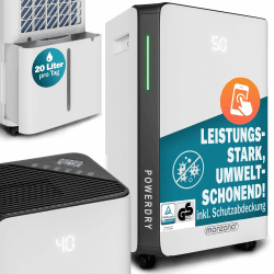 MONZANA® Luftentfeuchter elektrisch 20-30m² 20L/Tag LED-Display 24-Std-Timer Raumentfeuchter Bad Wohnung Wifi Smart Home App Luftreiniger Allergiker