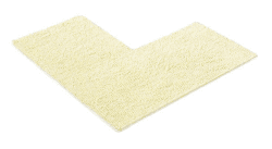 PANA® Chenille Duschvorleger mit Eckausschnitt • Badteppich für Eckduschen • Badematte rutschfest • L-förmiger Duschvorleger für eckige Dusche • Farbe: Papyrus • Maße: 50x100x100 cm