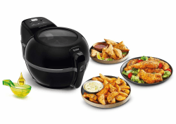 Tefal ActiFry Extra Heißluftfritteuse, AirFryer mit Rührarm, kein Schütteln, 1550 W, 1,2 kg für 6 Personen, High Speed Airflow, Timer, ‎energiesparend, gesunde Fritteuse ohne Öl, schwarz, FZ7228