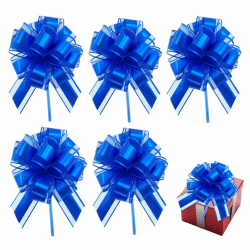 Rakiuty Weihnachten Geschenkschleife,Weihnachtsschleifen,Geschenk Schleife,Große Weihnachtsschleifen mit Geschenkband,Schleife Hochzeit Geschenk,Geschenkverpackung,Weihnachtsdeko,5 Stück (Blau)