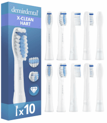 demirdental Aufsteckbürsten passend für Oral-B Pulsonic Aufsteckbürsten, Extra Clean, harte Aufsteckbürsten, 10er Pack