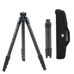 SIRUI Wasserdichtes Carbonfaser-Stativ, 175CM Professionelles Schwerlast-Kamerastativ mit dreieckiger Mittelsäule, großes Rohr für DSLR, Camcorder, Belastung 15kg (ST-224)