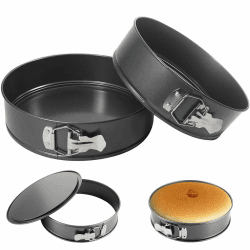 DAJAVE 2 Stücke Springform 26 cm Rund, Backform 26cm Springform Auslaufsicher + Antihaft Springform 26 cm rund, Runde Tortenform, Kuchenform runde Torten und Kuchen ø 26 x 7cm Hoch
