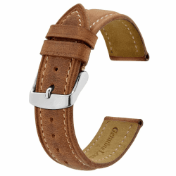 BISONSTRAP Uhrenarmband, Vintage Leder Ersatz Armband, Bandbreite-14mm 15mm 16mm 17mm 18mm 19mm 20mm 21mm 22mm 23mm 24mm 20mm Hellbraun/beige