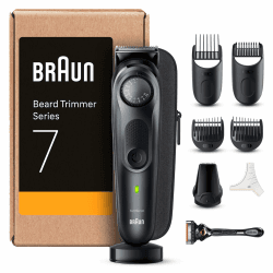 Braun Barttrimmer, Bartschneider,Trimmer,Haarschneider Herren, Haarschneidemaschine Profi, 40 Einstellungen, Ladestation, Reiseetui, Bartschablone, BT7441