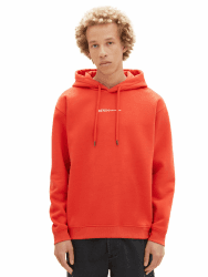 TOM TAILOR Denim Herren Hoodie Sweatshirt mit kleinem Logo-Print